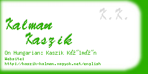 kalman kaszik business card